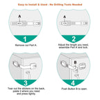 Adjustable Door Locking Security Strap for Home and Commercial Doors
