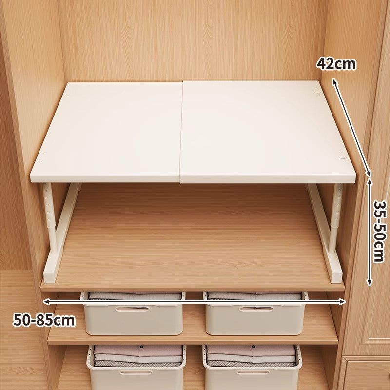 Adjustable Foldable Wardrobe Shelf Organiser, Carbon Steel