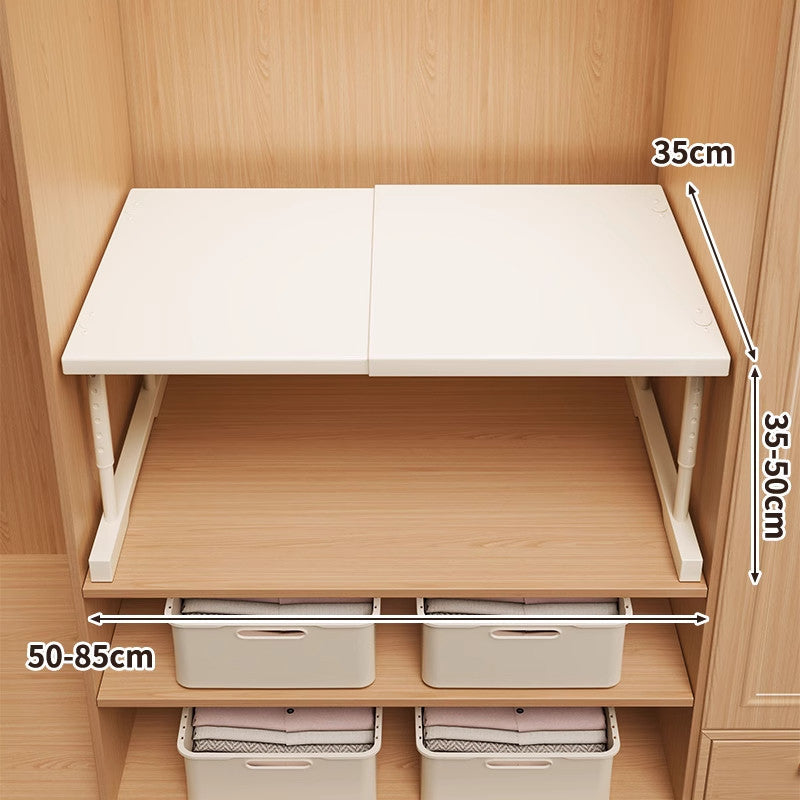 Adjustable Foldable Wardrobe Shelf Organiser, Carbon Steel
