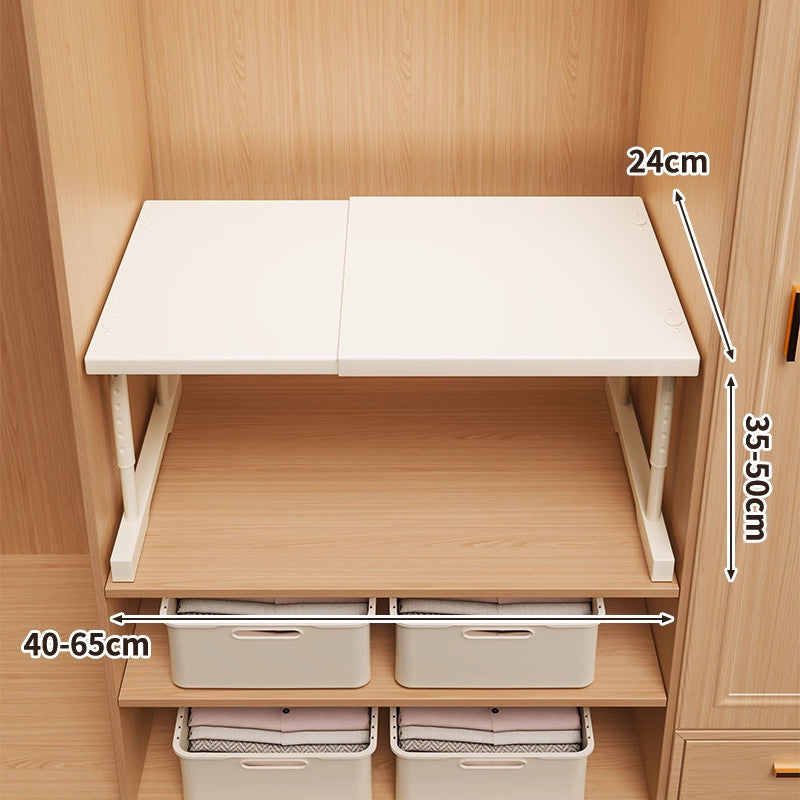 Adjustable Foldable Wardrobe Shelf Organiser, Carbon Steel