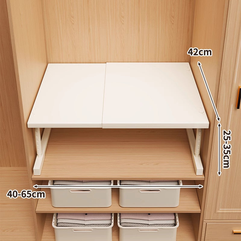 Adjustable Foldable Wardrobe Shelf Organiser, Carbon Steel