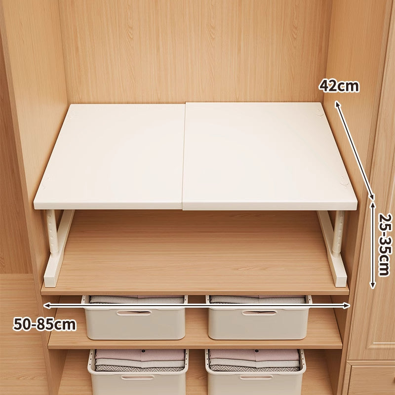 Adjustable Foldable Wardrobe Shelf Organiser, Carbon Steel
