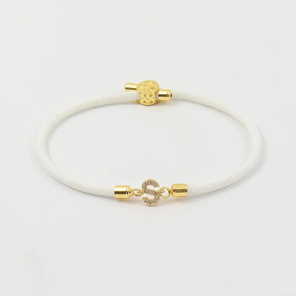 Adjustable Letter Initial Bracelets - Rope, Stainless Steel, Copper, up to 22cm, view 12