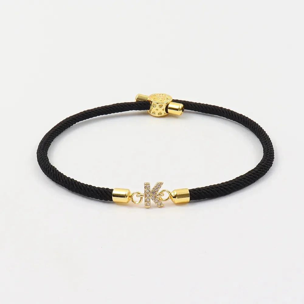 Adjustable Letter Initial Bracelets - Rope, Stainless Steel, Copper, up to 22cm, view 11