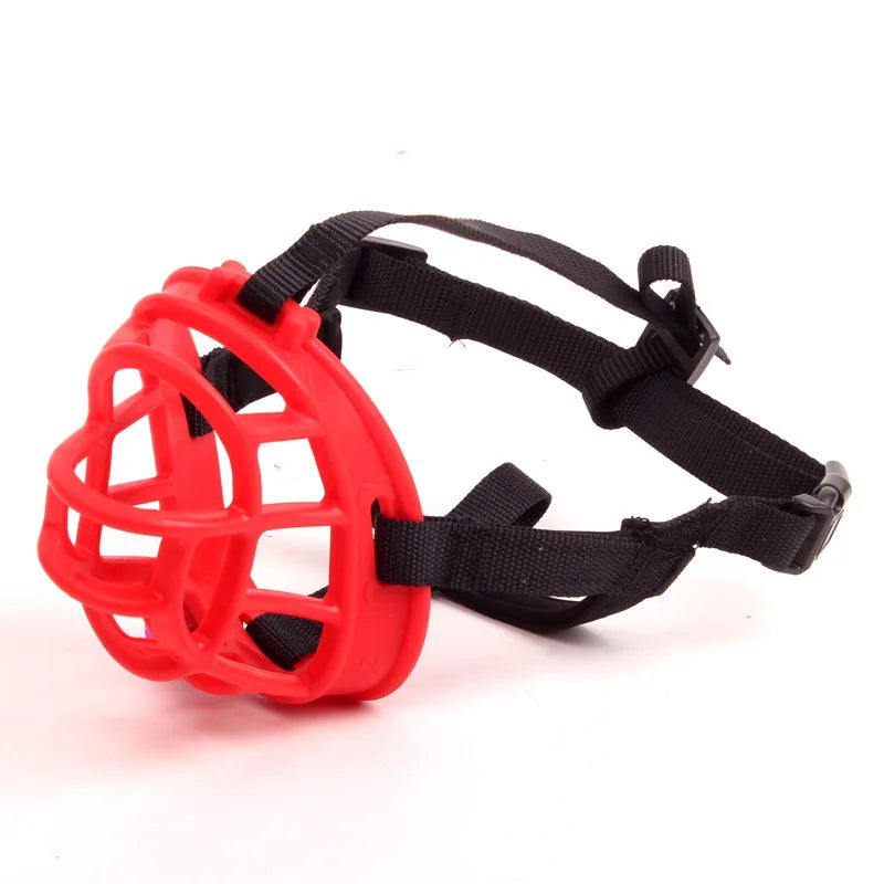Adjustable Soft Plastic Dog Muzzle with Straps for Walks and Training