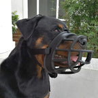 Adjustable Soft Plastic Dog Muzzle with Straps for Walks and Training