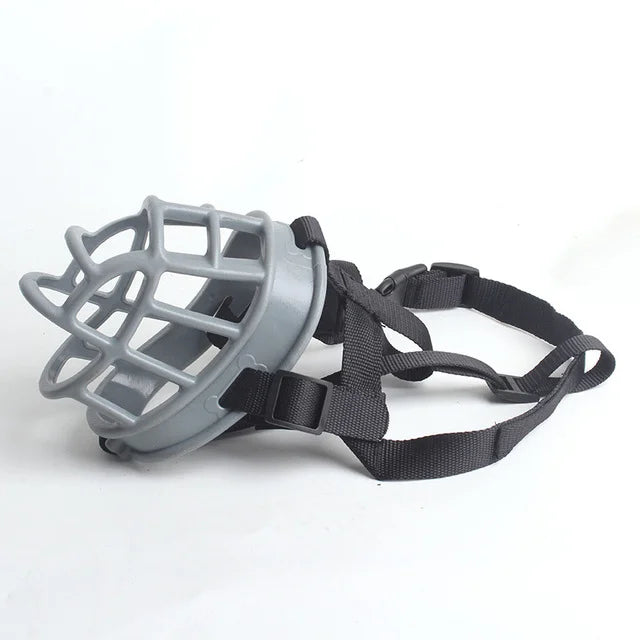 Adjustable Soft Plastic Dog Muzzle with Straps for Walks and Training