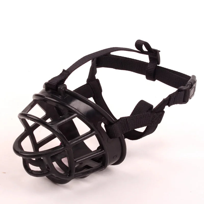 Adjustable Soft Plastic Dog Muzzle with Straps for Walks and Training