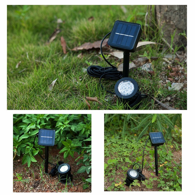 Adjustable Solar LED Landscape Spotlight with External Panel and Low-Voltage Cable