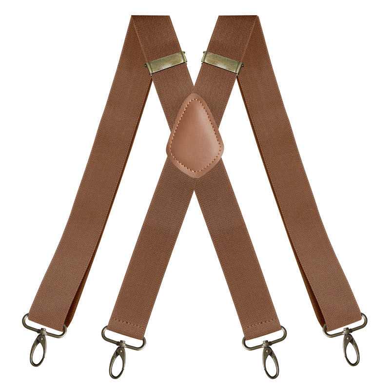 Adjustable X-Design Elastic Suspenders with Four Detachable Clips