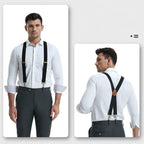 Adjustable X-Design Elastic Suspenders with Four Detachable Clips