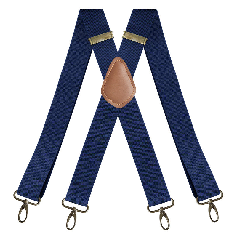 Adjustable X-Design Elastic Suspenders with Four Detachable Clips