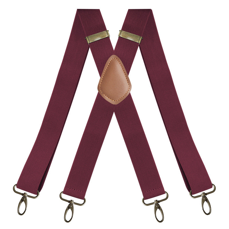 Adjustable X-Design Elastic Suspenders with Four Detachable Clips