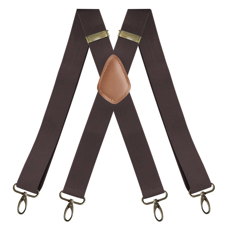 Adjustable X-Design Elastic Suspenders with Four Detachable Clips