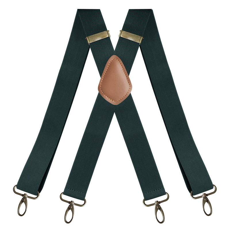 Adjustable X-Design Elastic Suspenders with Four Detachable Clips