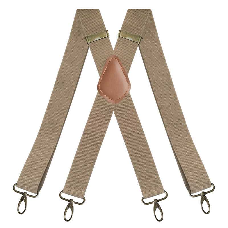 Adjustable X-Design Elastic Suspenders with Four Detachable Clips