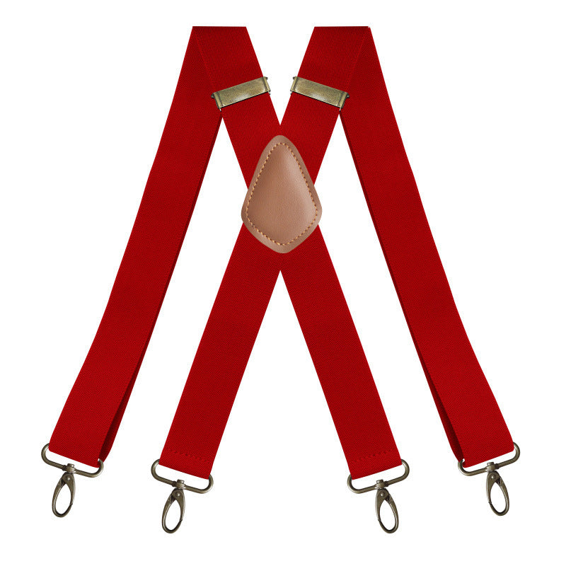 Adjustable X-Design Elastic Suspenders with Four Detachable Clips