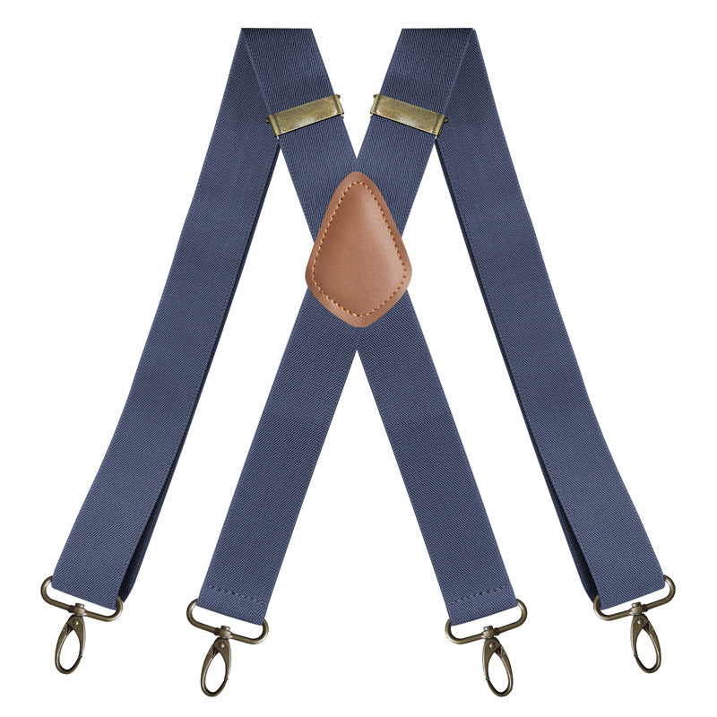 Adjustable X-Design Elastic Suspenders with Four Detachable Clips