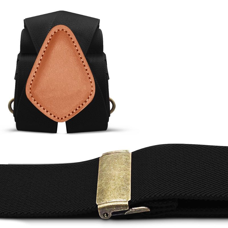 Adjustable X-Design Elastic Suspenders with Four Detachable Clips