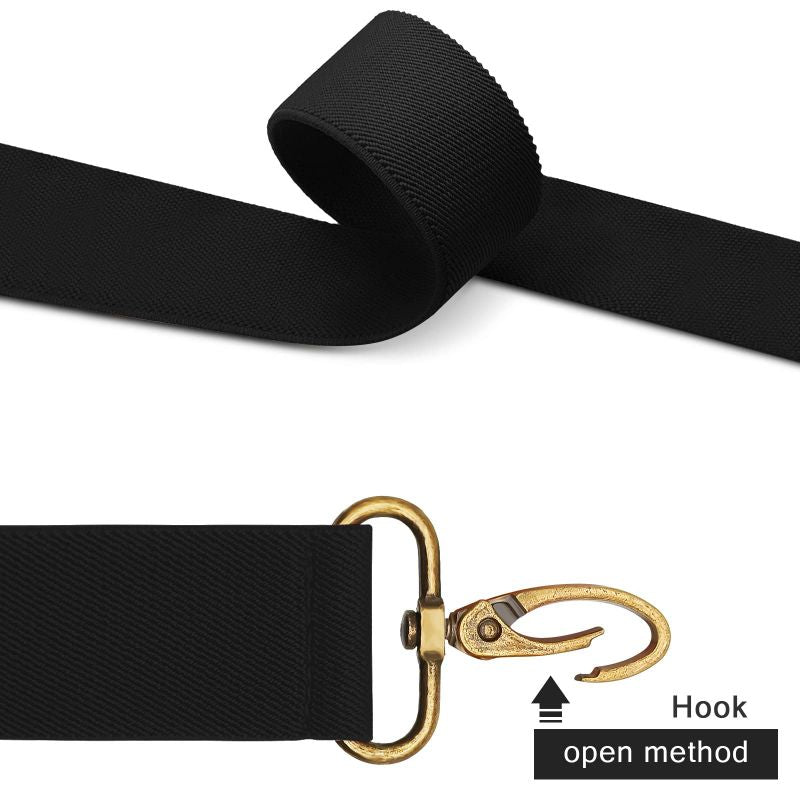 Adjustable X-Design Elastic Suspenders with Four Detachable Clips