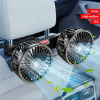 AirTrek Duo Double USB Car Fan, 5-Blade, 360° Rotatable, 21 cm