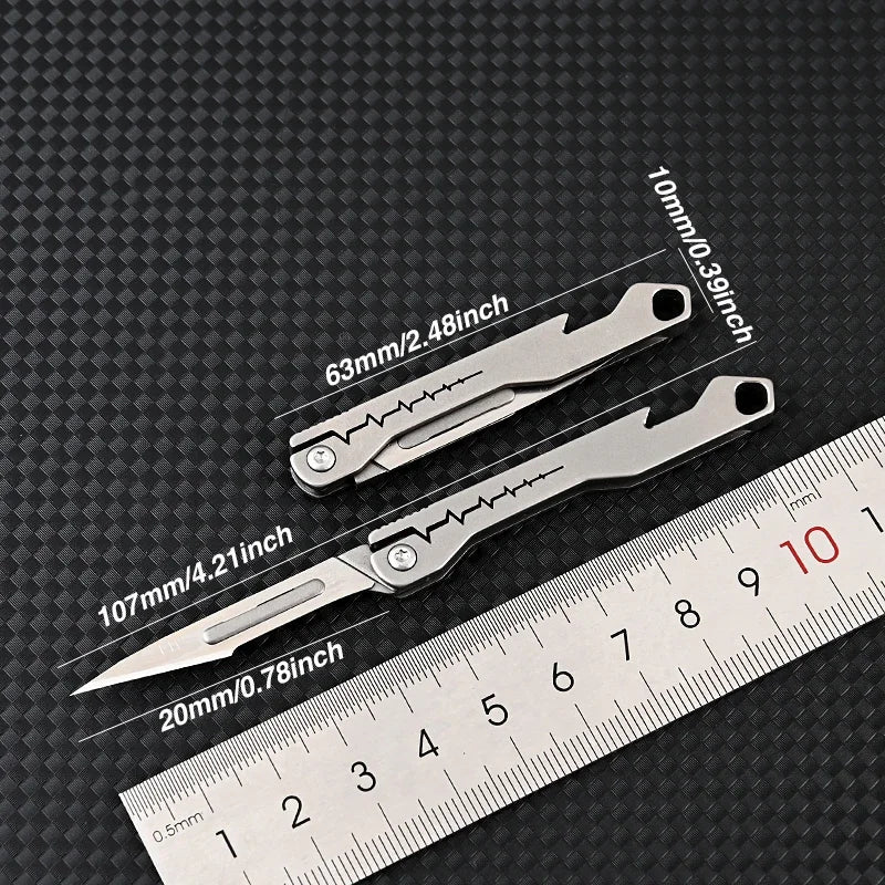 All-Purpose Foldable Sharp Utility Knife, Stainless Steel Blade, 107mm