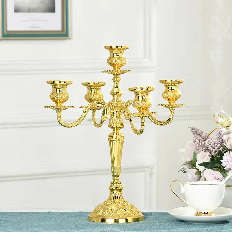 Alloy Candelabra with Adjustable Arms, 3 or 5 Arms