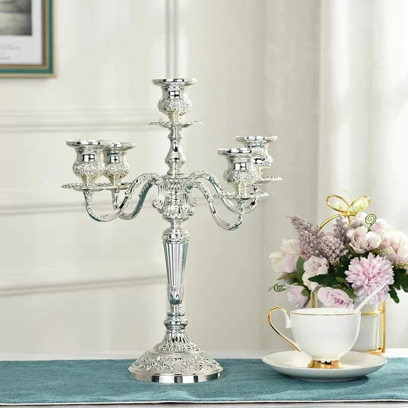 Alloy Candelabra with Adjustable Arms, 3 or 5 Arms