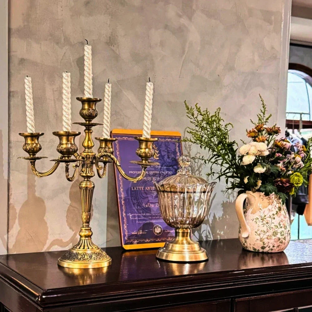 Alloy Candelabra with Adjustable Arms, 3 or 5 Arms