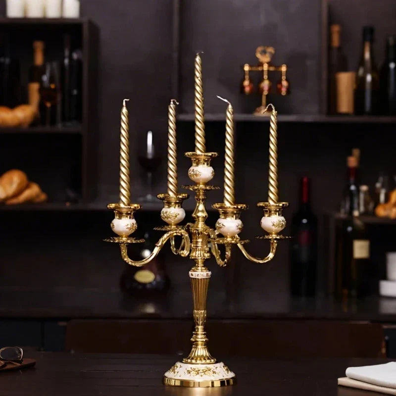 Alloy Candelabra with Adjustable Arms, 3 or 5 Arms