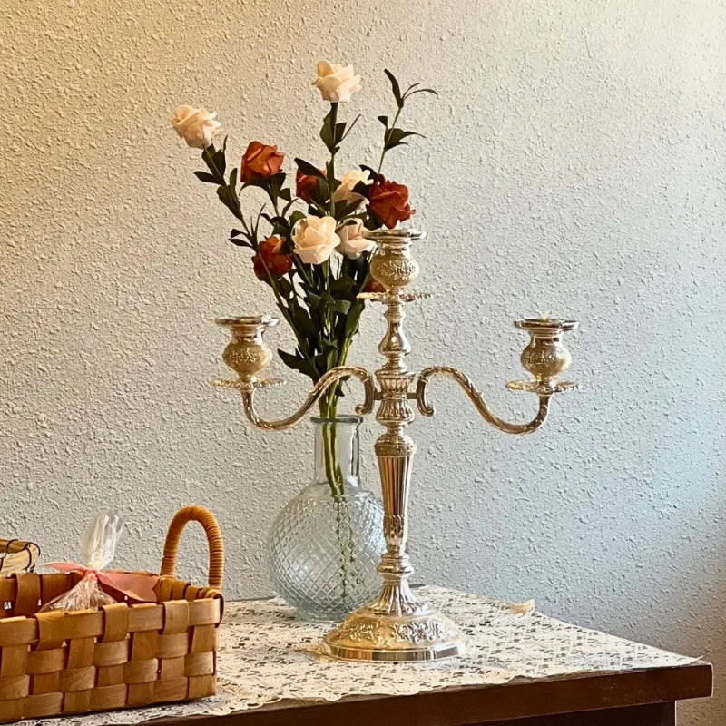 Alloy Candelabra with Adjustable Arms, 3 or 5 Arms