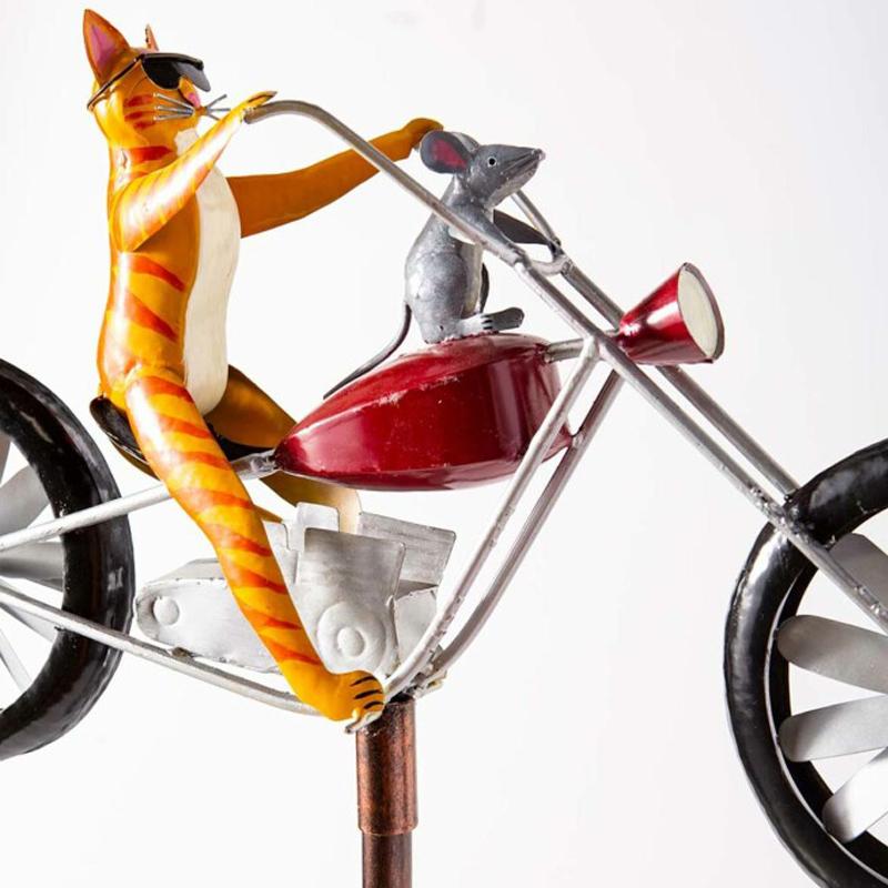 Animal Bicycle Wind Spinner in Recycled Metal