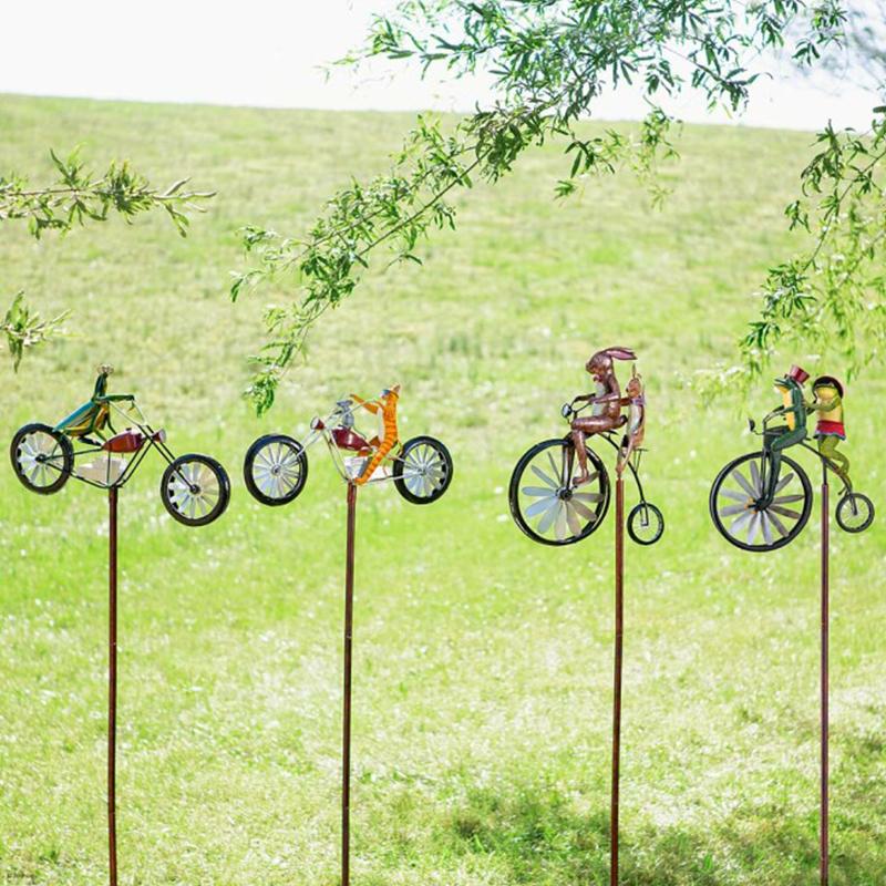 Animal Bicycle Wind Spinner in Recycled Metal