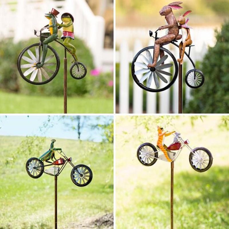Animal Bicycle Wind Spinner in Recycled Metal