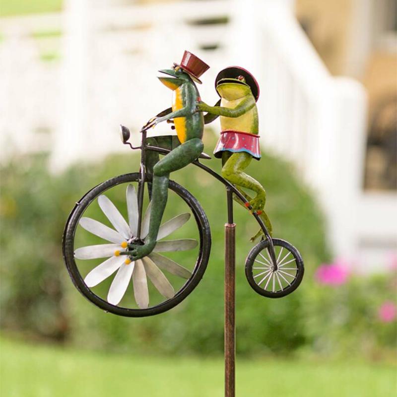 Animal Bicycle Wind Spinner in Recycled Metal
