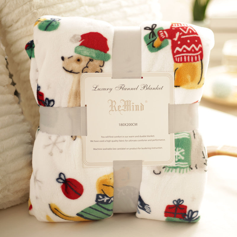 Animal-Themed Plush Throw Blanket