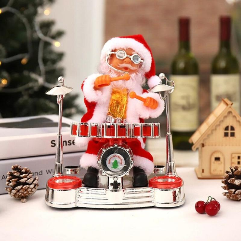 Animated Santa Claus Christmas Doll with Music, ABS and Cloth, 20–30cm