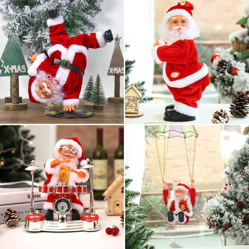 Animated Santa Claus Christmas Doll with Music, ABS and Cloth, 20–30cm