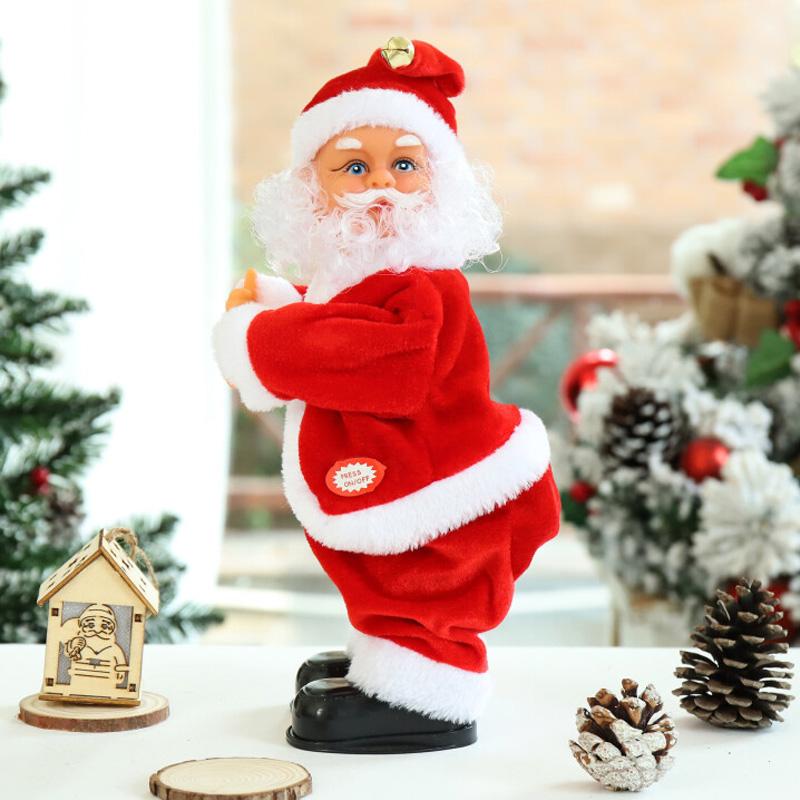 Animated Santa Claus Christmas Doll with Music, ABS and Cloth, 20–30cm