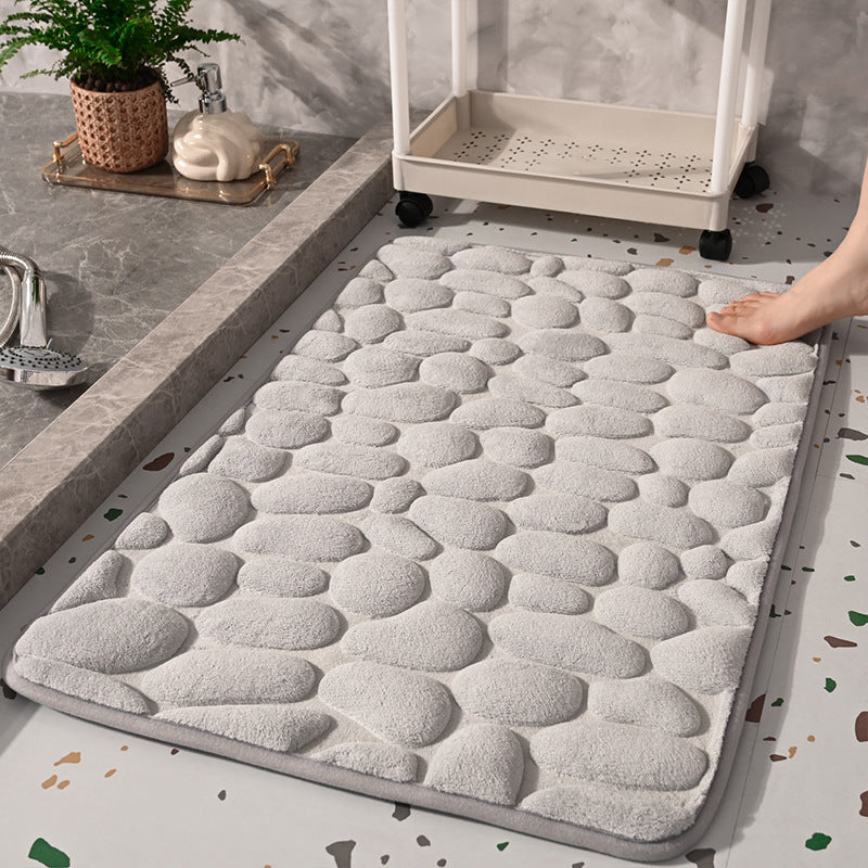 Anti-Slip Pebble-Texture Bath Mat, 15.75 x 23.62 Inch