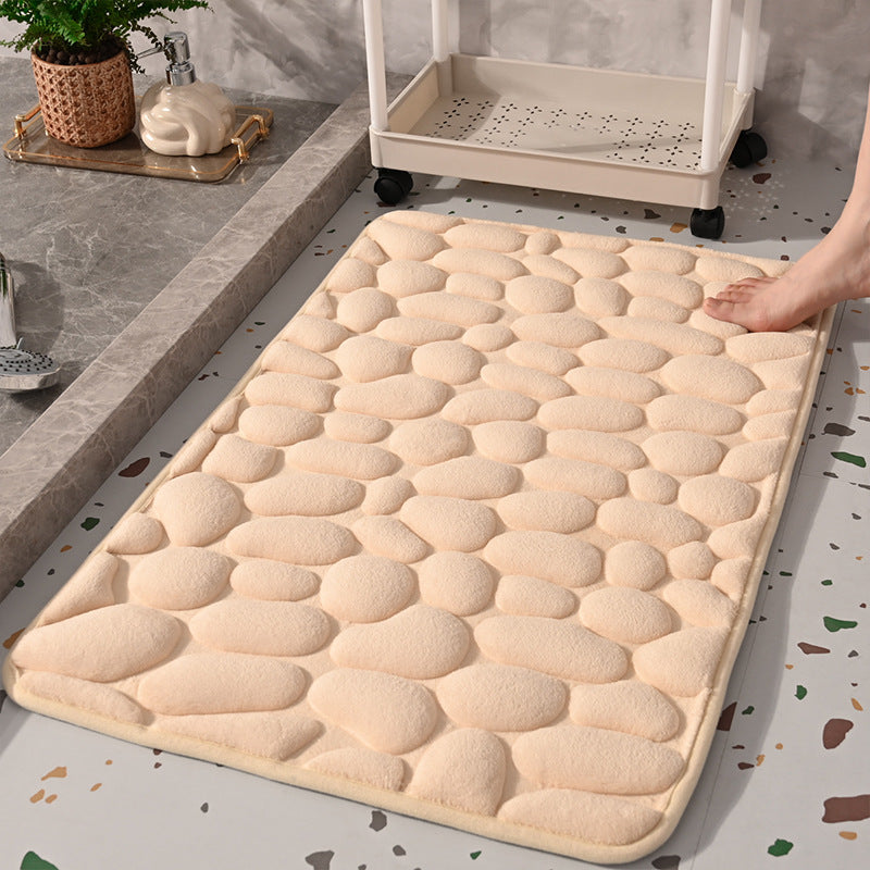 Anti-Slip Pebble-Texture Bath Mat, 15.75 x 23.62 Inch
