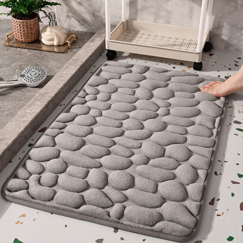 Anti-Slip Pebble-Texture Bath Mat, 15.75 x 23.62 Inch