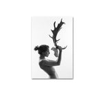 Elegant Black and White Canvas Art of Woman for Home Decor | Welvere-Welvere
