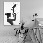 Elegant Black and White Canvas Art of Woman for Home Decor | Welvere-Welvere
