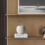 Apple and Pear Fruit Figures in Resin, Rustic Concrete Finish