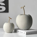 Apple and Pear Fruit Figures in Resin, Rustic Concrete Finish