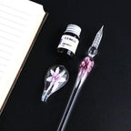 Glass Calligraphy Pen Set with Ink and Holder - 1.6cm Tip, 18.5cm Length, view 4