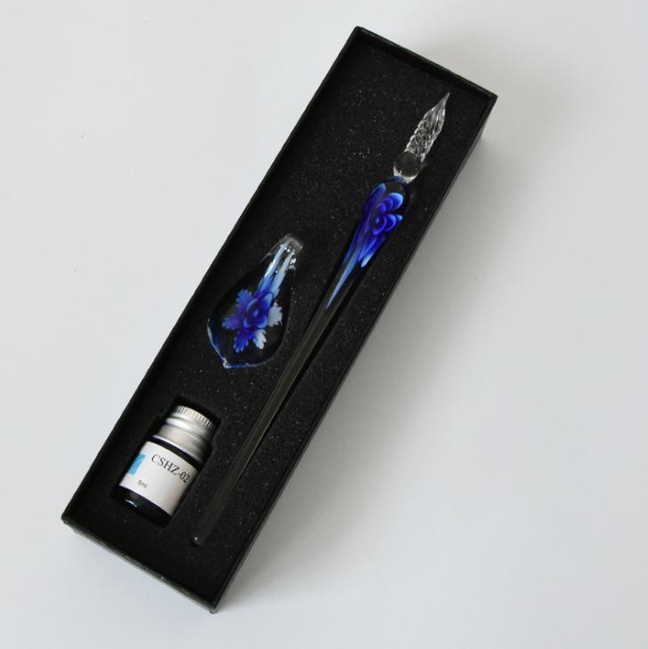 Glass Calligraphy Pen Set with Ink and Holder - 1.6cm Tip, 18.5cm Length, view 5