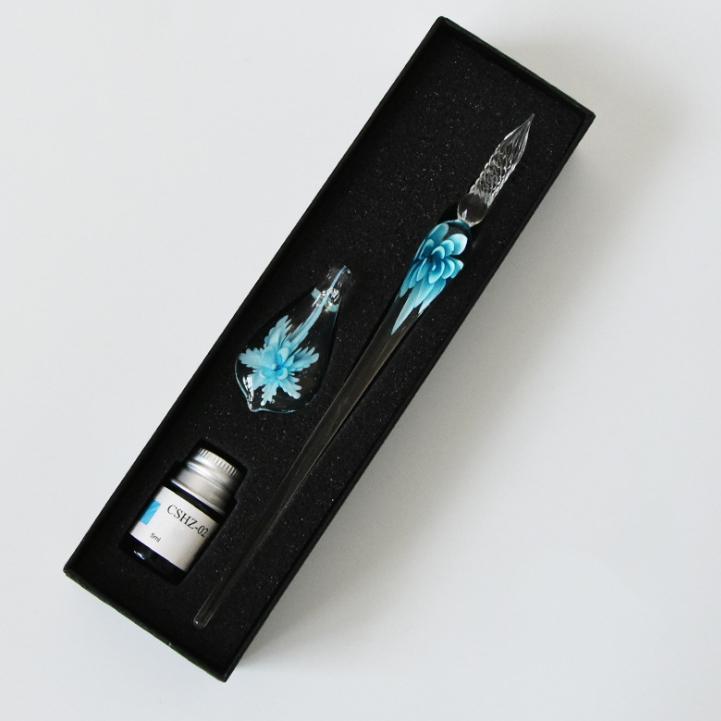 Glass Calligraphy Pen Set with Ink and Holder - 1.6cm Tip, 18.5cm Length, view 7
