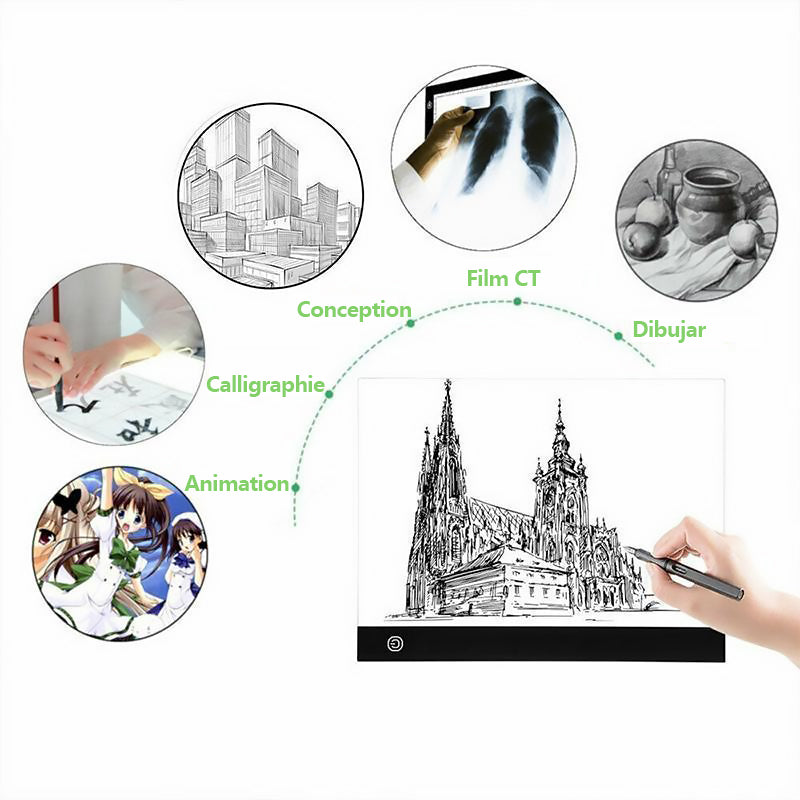 LED Drawing Board for Artists - 3.5mm Acrylic, 200x300mm, view 2